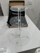 4 Tier Clear Acrylic Cupcake Display Stand, Excellent Conditions, Original Box