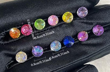 8mm Rhinestone and Silver Stud