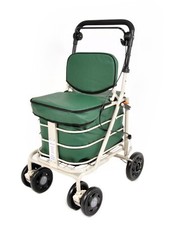 Prestige Walking / Shopping / Mobility Trolley with Backrest & Seat - Green