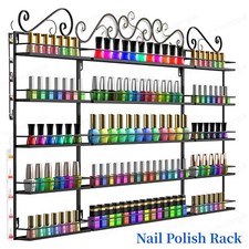 3/5 Tier Nail Polish Wall Mount Rack Stand Metal Organizer Hang Holder Display