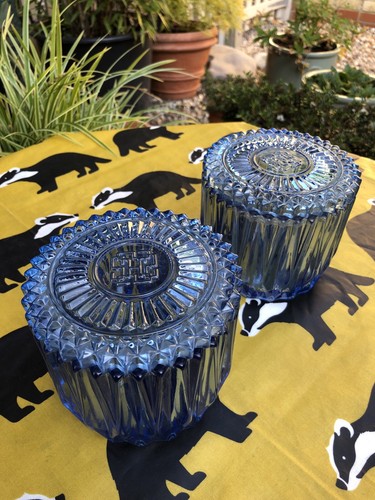 Harry slatkin blue - heavy, glass