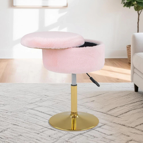 Pink faux fur adjustable - faux,