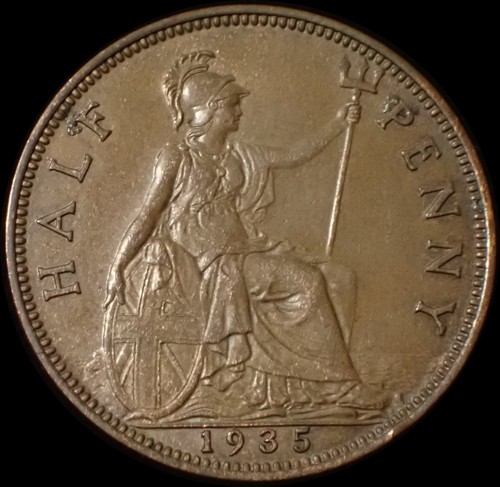Half penny 1935 george v - uk,