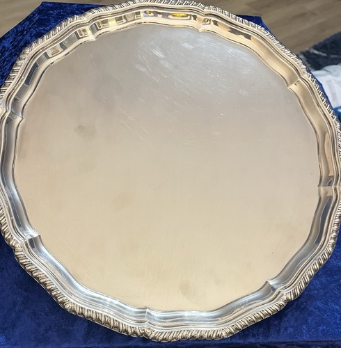 Solid silver salver tray - salver, 1kg
