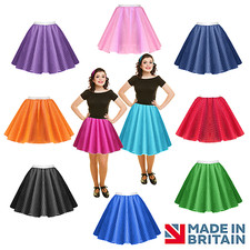 Ladies ADULT 1950s Rock n Roll Polka Dot Dance Skirt Fancy Dress GREASE Costume
