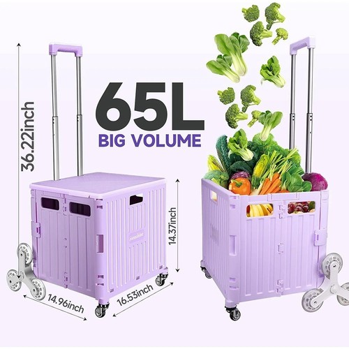 Large folding shopping trolley - large,