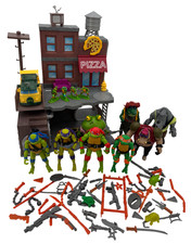 TMNT Secret Sewer Lair Playset Figures Playmates Toy Lot Bundle - D10 O822