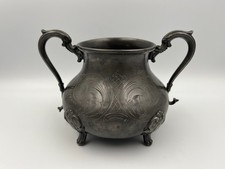 Antique Pewter Sugar Bowl.