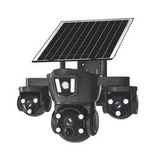 Solar Camera WiFi Wireless Solar Powered Security PTZ CCTV IP IR Outdoor 3lens