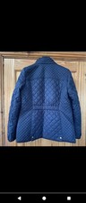 Joules Women's Navy Blue Quilted Jacket Size 16 Full Zip Pockets Used Condition