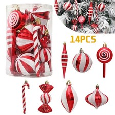 14x Xmas Glitter Candy Cane