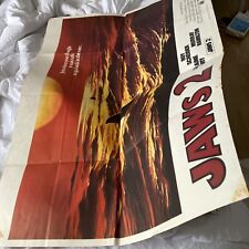 JAWS 2 (1978)rare original UK advance QUAD POSTER fantastic blood red sunset art