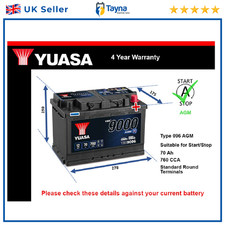 AGM Car Battery fits NISSAN