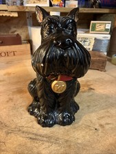 Ceramic Black Scottie Terrier Dog Biscuit Type Opening Lid Great Dog Terrier
