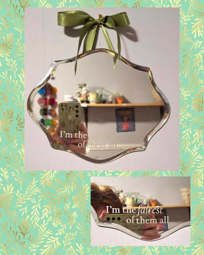 Scalloped wall mirror with - wall,