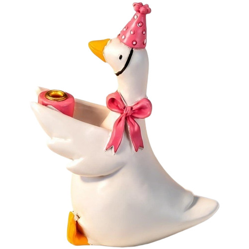 Small resin duck candle - small, holder
