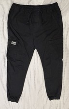 Men’s Zara Man DNWR Black Trousers 100% Cotton Elastic Waistband Size M