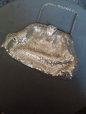 Whiting & Davis Vintage Silver Chain Mail Mesh Bag 1950's
