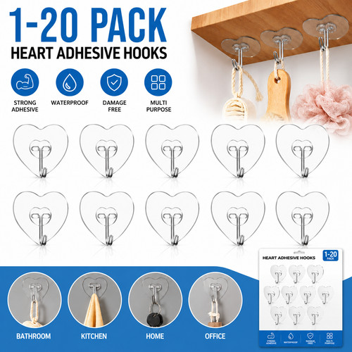 Hooks self adhesive heart wall - adhesive,