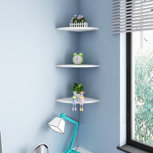 3pcs white floating corner - 3pcs,