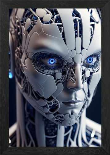 Humanoid android robot framed - humanoid,