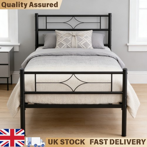 90x190cm single metal bed - single,