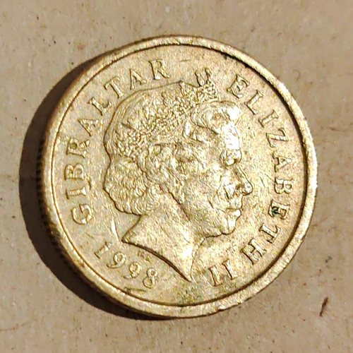 Gibraltar one pound coin - one,