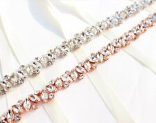 Loose Rhinestone Diamante Chain Trim Wedding Dress Belt Bridal Bead Applique