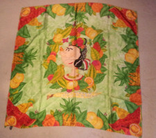 Moschino large Olive Oyl tropical fruits bird multicoloured silk square scarf