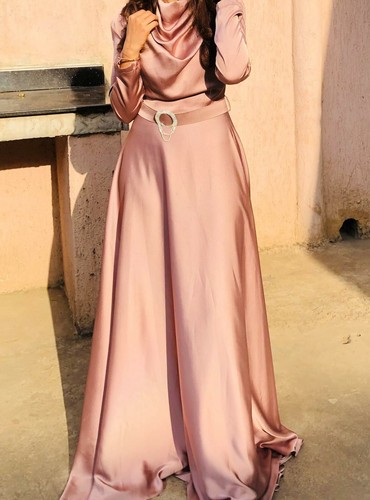 Indian long pink silk desi - indian,