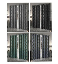 Geo Blackout Curtains Metallic Printed Black Out Thermal Eyelet Curtain Pair