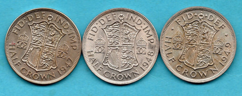 Half crown coins 1947 1948 - coins, 1947,