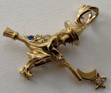 9ct Gold Witch Pendant 4.5