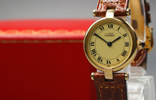 Cartier Must de Cartier 133406 Vermeil QZ Ladies Watch w/ Box & Original Buckle