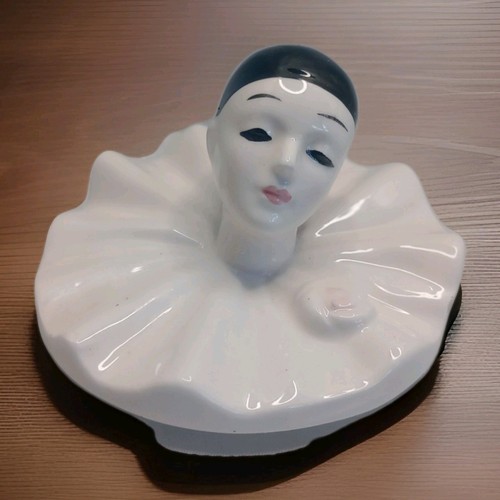 Vtg pierrot ceramic - mime, clown