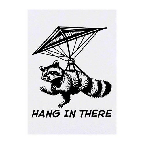 Hang gliding raccoon - 'hang,