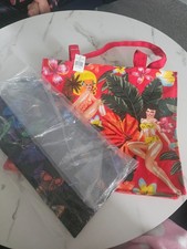 two shopping bags essentials hawian print  butterfly print 