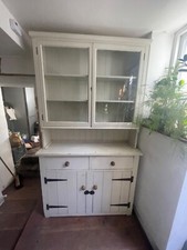 Lovely antique painted glazed country cottage kitchen dresser