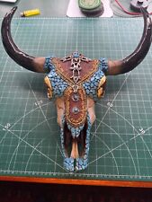 Native American Style Bison Skull Large Horns Ornament wall plaque sculpture art