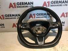 GENUINE 13-17 SKODA OCTAVIA VRS MK3 STEERING WHEEL MULTIFUNCTION FLAT BOTTOM