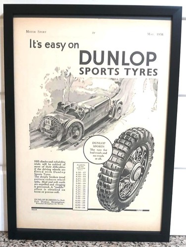 Framed original classic car - car, ad