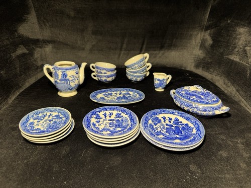 Japanese blue willow tea set - tea,
