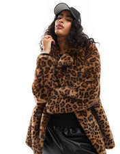 Bershka longline faux fur coat