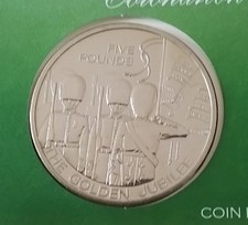 2003, Elizabeth II, £5,  Coronation Jubilee Coin, Brilliant Uncirculated. (FDC).