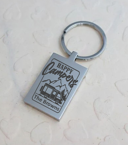 Personalised rectangle keyring - personalised,