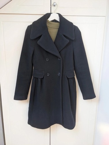 Zara navy black coat - navy,