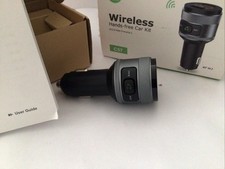 Wireless Hands Free Car Kit With FM Transmitter Bluetooth