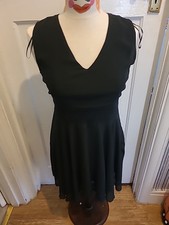 Ladies Pussycat London Size 12 Black Lined Zip Back Sleeveless Dress