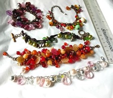 Job Lot Of 5 X Multicolour charm Bracelets. Z114