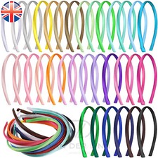 VDL Satin Headband Ladies Women Girls Plain Colorful Covered Alice Hair Band